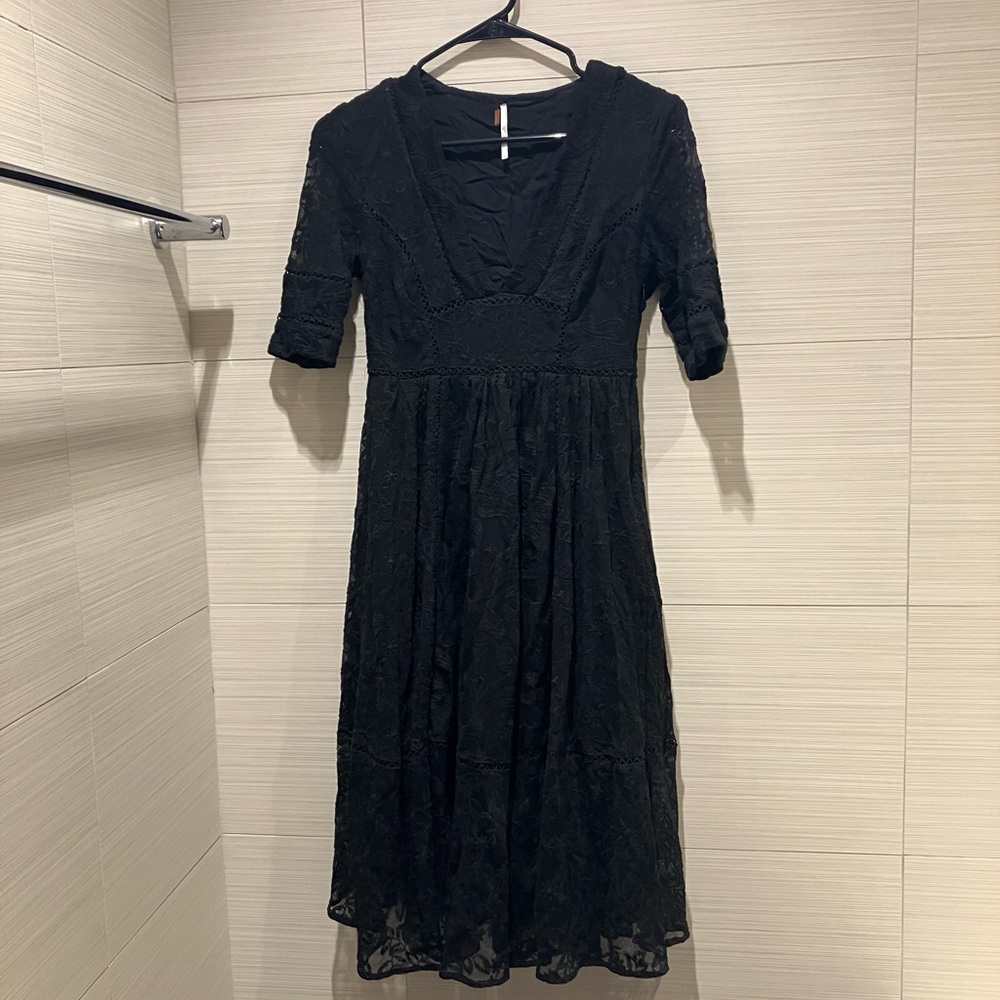 Free People Black Midi Dress